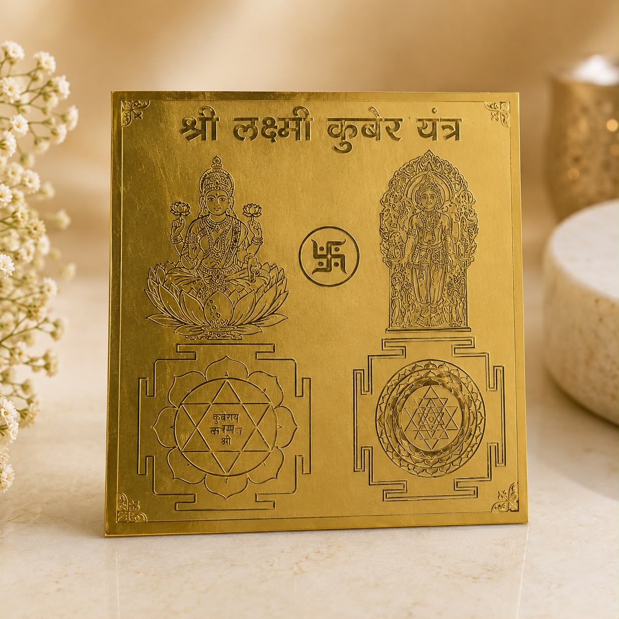 श्री लक्ष्मी कुबेर यंत्र( मेटल )shri laxmi kuber yantra (metal)