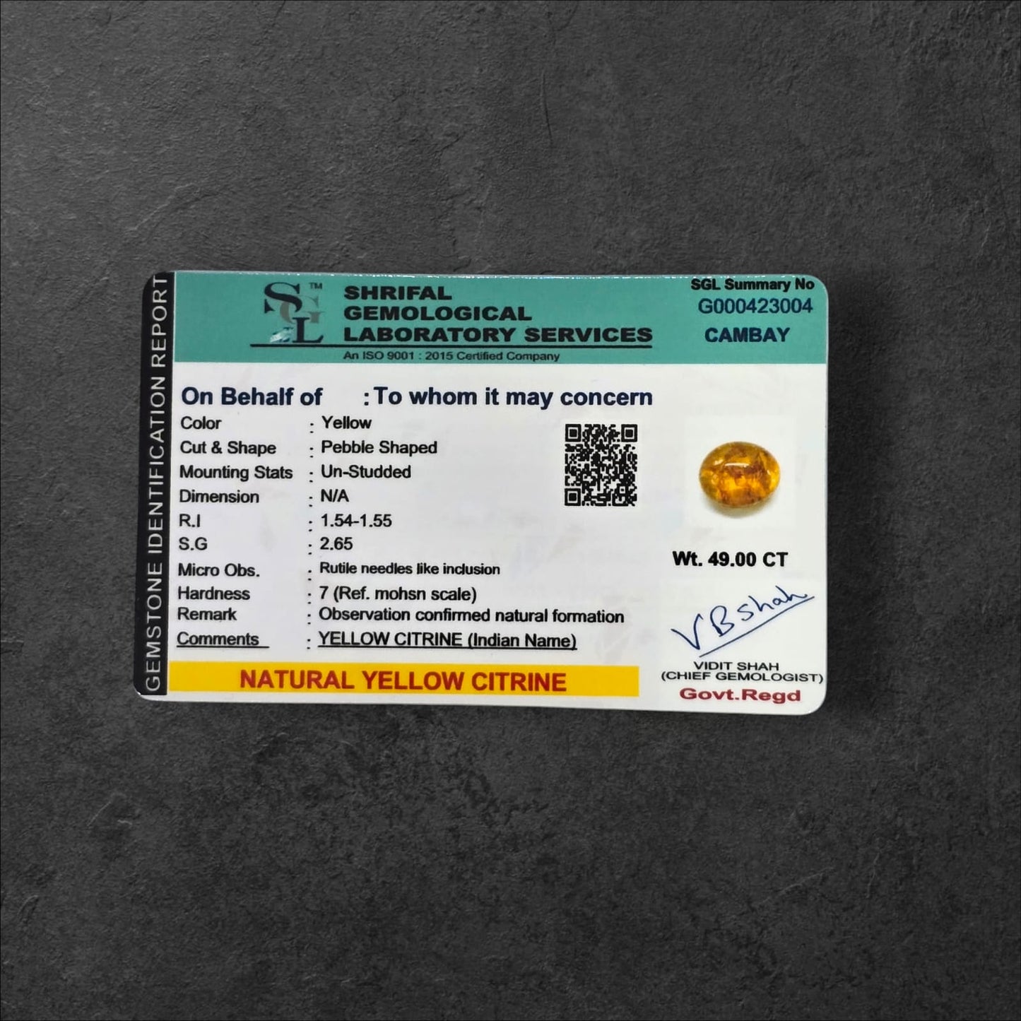 सिट्रीन टंबल स्टोन