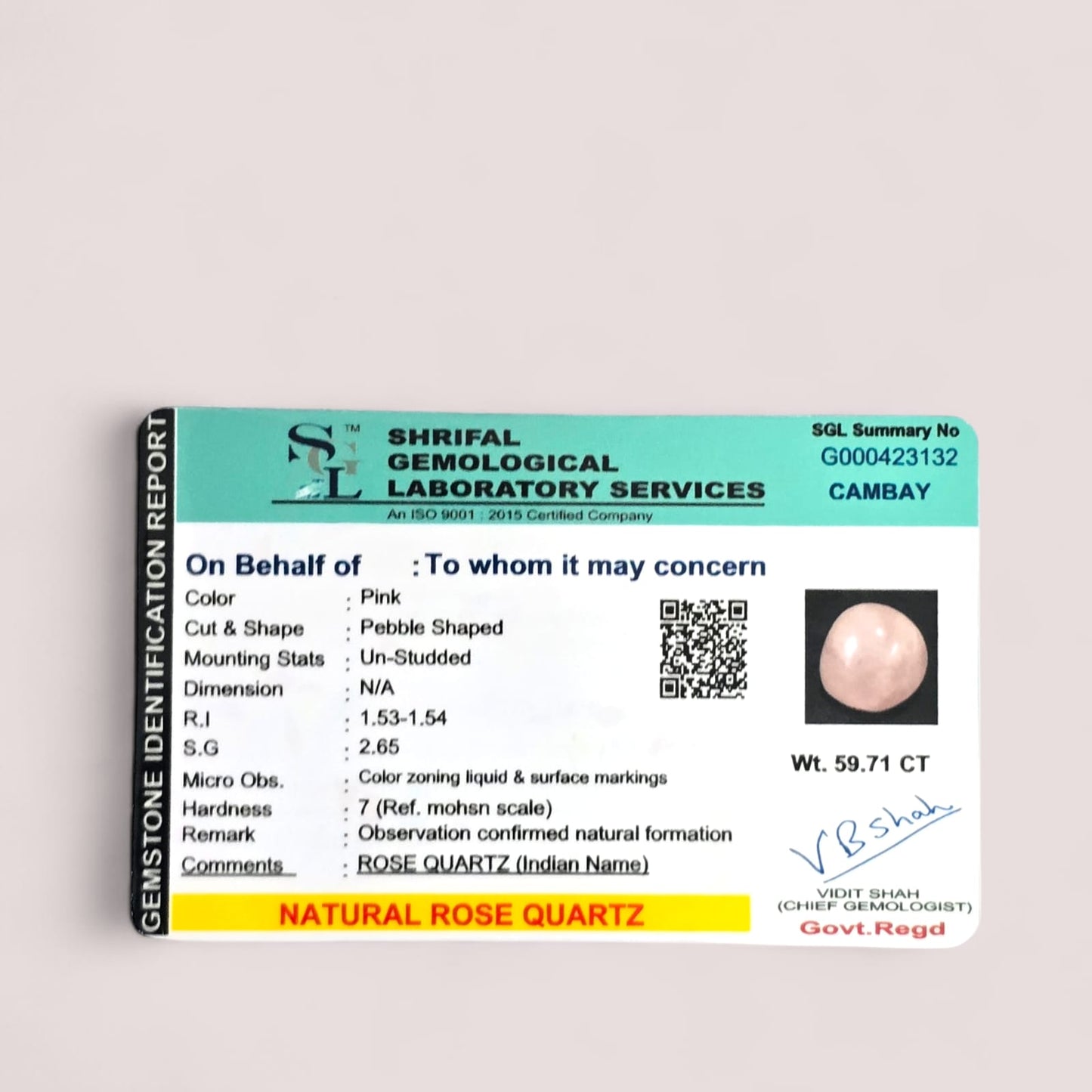 रोज क्वार्ट्ज टंबल स्टोन