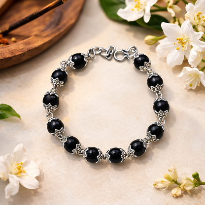 करुंगली ब्रेसलेट मेटल कैप में (Karungali Bracelet in Metal Cap)