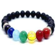 7 चक्र लावा स्टोन ब्रेसलेट (7 Chakra Lava Stone Bracelet)