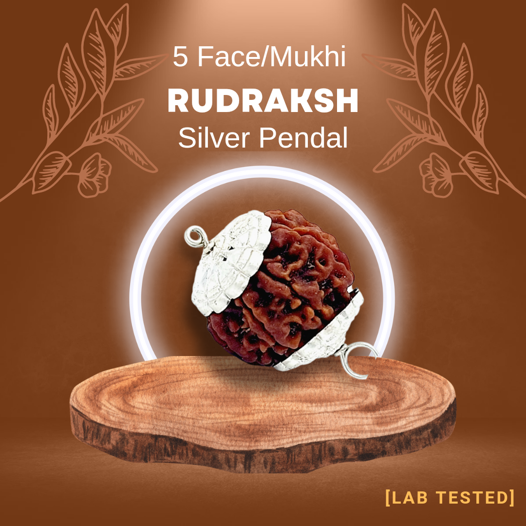 5 मुखी रुद्राक्ष (5 Mukhi Rudraksh) चांदी पेंडल