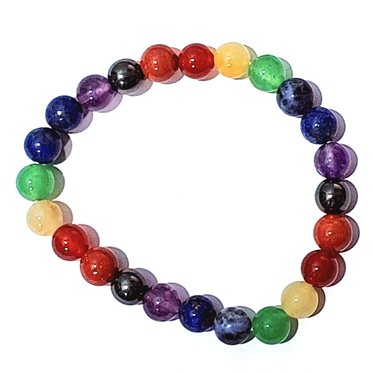 7 चक्र हेमेटाईट ब्रेसलेट (7 Chakra Hematite Bracelet)