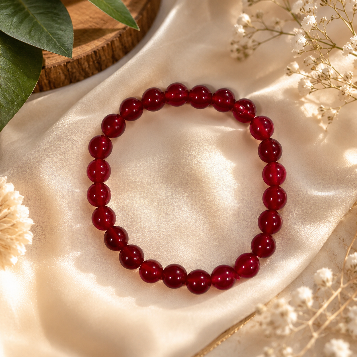रेड नेचुरल क्वार्ट्ज ब्रेसलेट (Red Natural Quartz Bracelet)