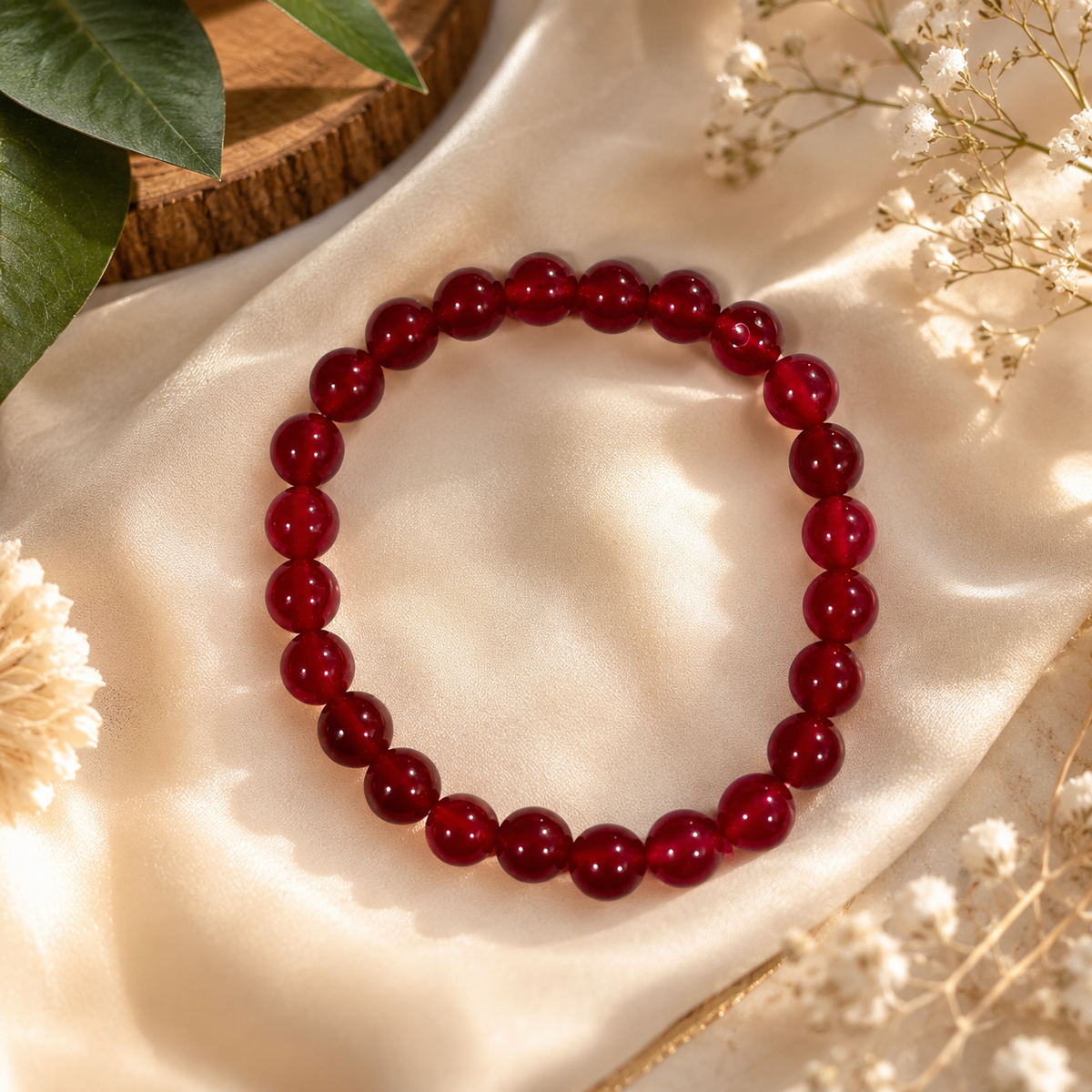 रेड नेचुरल क्वार्ट्ज ब्रेसलेट (Red Natural Quartz Bracelet)
