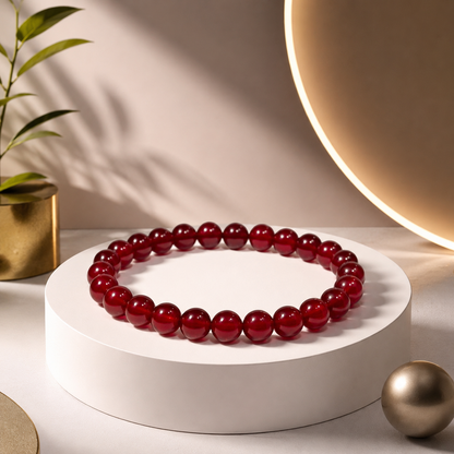 रेड नेचुरल क्वार्ट्ज ब्रेसलेट (Red Natural Quartz Bracelet)