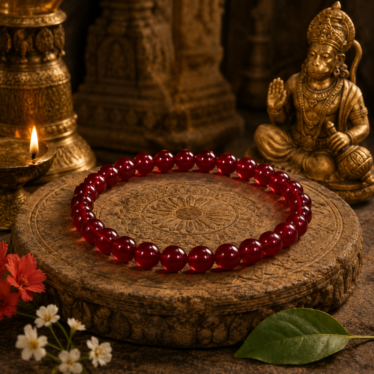 रेड नेचुरल क्वार्ट्ज ब्रेसलेट (Red Natural Quartz Bracelet)