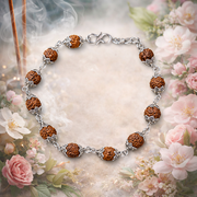 5 मुखी रुद्राक्ष ब्रेसलेट मेटल कैप में (5 Mukhi Rudraksh Bracelet in Metal Cap)