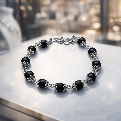 करुंगली ब्रेसलेट मेटल कैप में (Karungali Bracelet in Metal Cap)