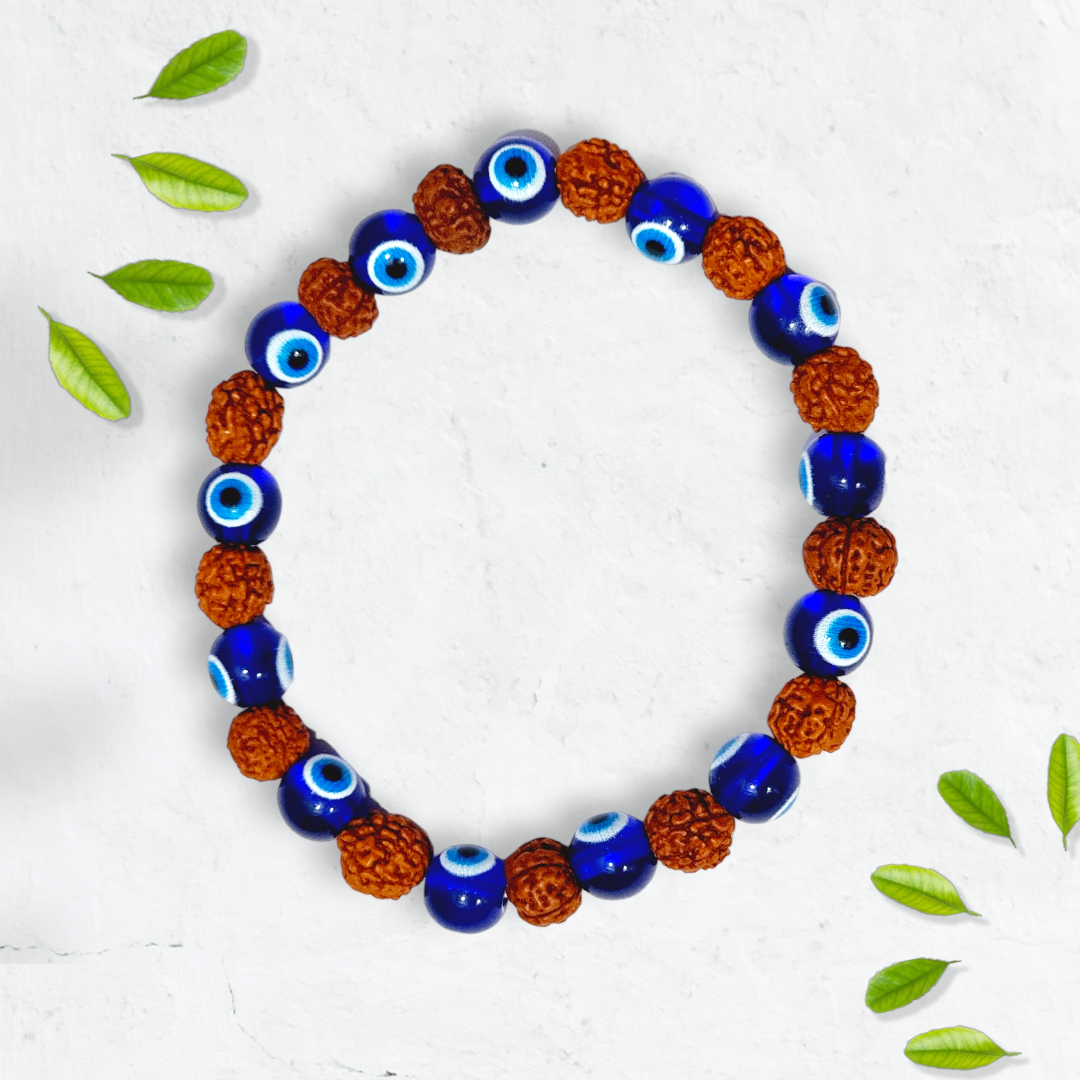 रुद्राक्ष ईविल आई ब्रेसलेट (Rudraksh Evil Eye Bracelet)