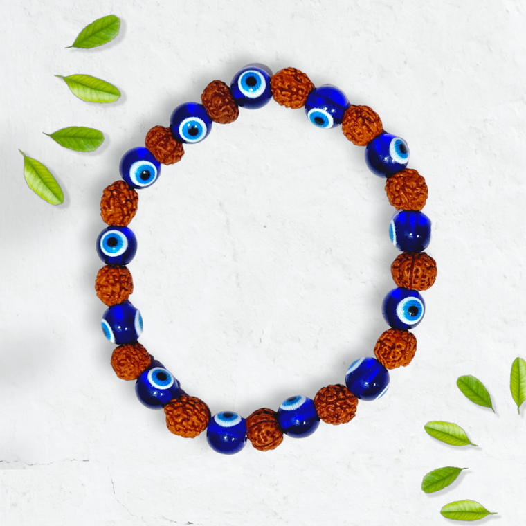 रुद्राक्ष ईविल आई ब्रेसलेट (Rudraksh Evil Eye Bracelet)
