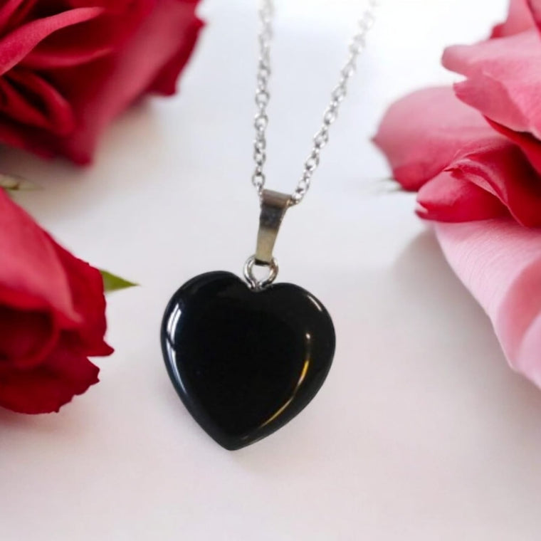 काला हकीक हार्ट पेंडल (Black Hakik Heart Pendant)