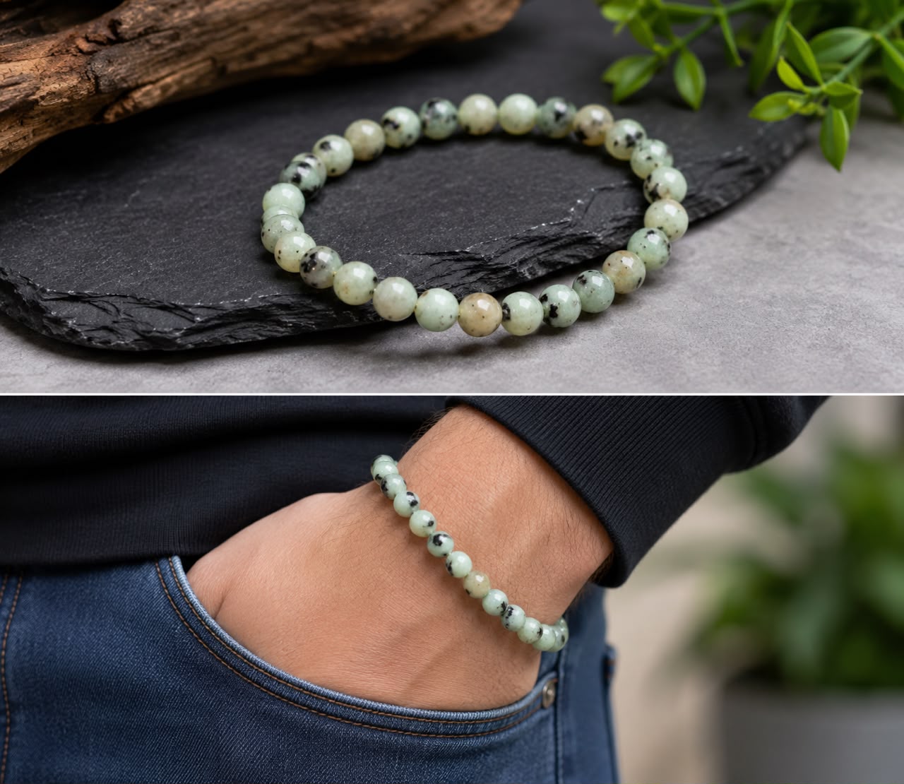 कीवी मूनस्टोन ब्रेसलेट (Kiwi Moonstone Bracelet)