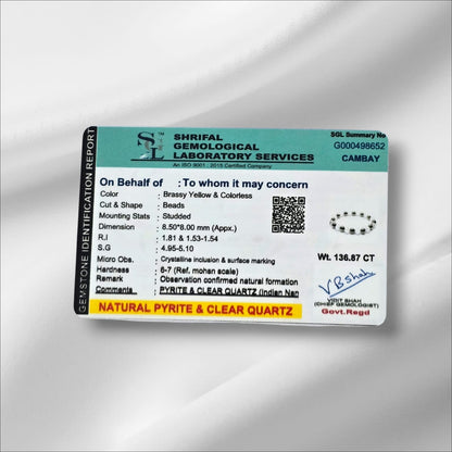 लक्ष्मी ब्रेसलेट (Laxmi Bracelet | Sphatik Crystal × Pyrite)