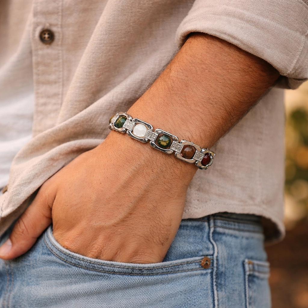 धन वृद्धि ब्रेसलेट सिल्वर मेटल (Dhan Vriddhi Bracelet Silver Metal)