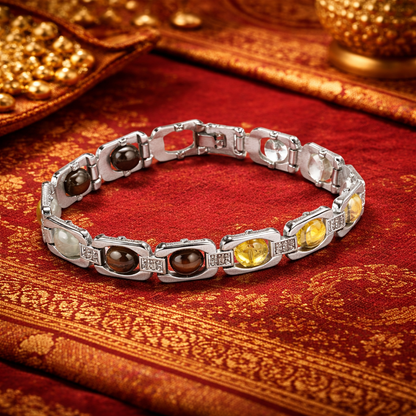 असली धन योग ब्रेसलेट सिल्वर मेटल (Dhan Yog Bracelet Silver Metal)