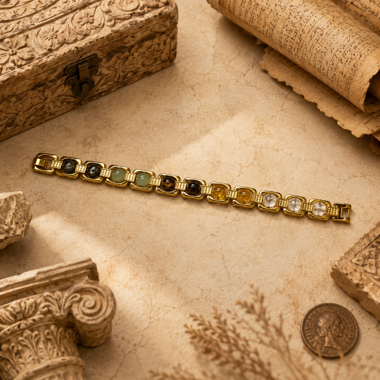 असली धन योग ब्रेसलेट गोल्डन मेटल (Dhan Yog Bracelet Golden Metal)