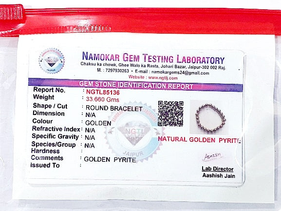 गोल्डन पाइराइट ब्रेसलेट (Golden Pyriter Bracelet)