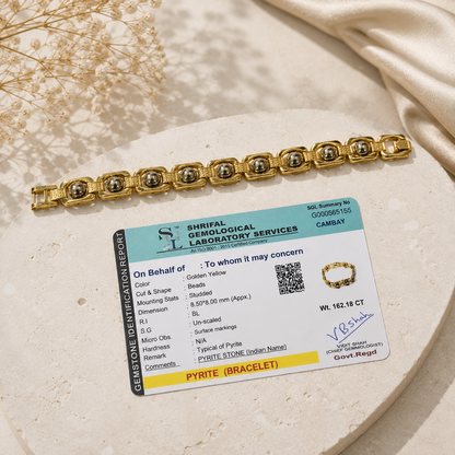 गोल्डन पाइराइट ब्रेसलेट गोल्डन मेटल (Golden Pyriter Bracelet Golden Metal)