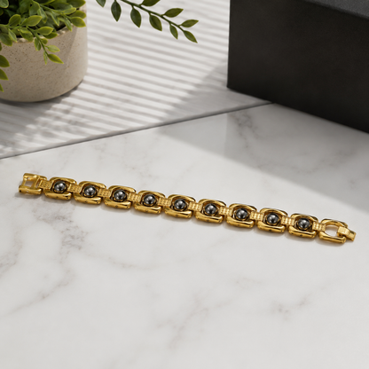 गोल्डन पाइराइट ब्रेसलेट गोल्डन मेटल (Golden Pyriter Bracelet Golden Metal)