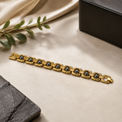 गोल्डन पाइराइट ब्रेसलेट गोल्डन मेटल (Golden Pyriter Bracelet Golden Metal)