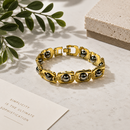 गोल्डन पाइराइट ब्रेसलेट गोल्डन मेटल (Golden Pyriter Bracelet Golden Metal)