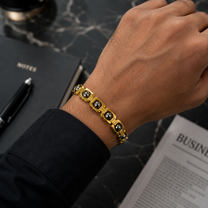 गोल्डन पाइराइट ब्रेसलेट गोल्डन मेटल (Golden Pyriter Bracelet Golden Metal)