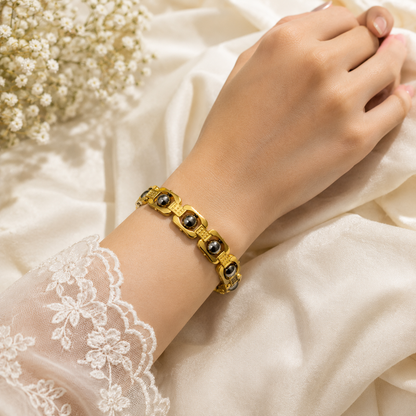 गोल्डन पाइराइट ब्रेसलेट गोल्डन मेटल (Golden Pyriter Bracelet Golden Metal)