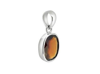 गोमेद चाँदी पेंडल (Gomed/Hessonite Silver Pendant)