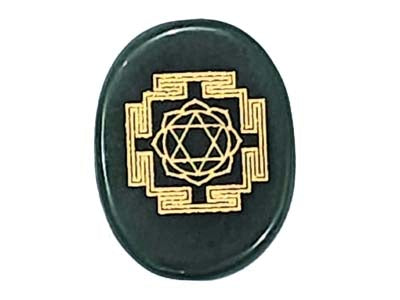 ग्रीन जेड श्री यन्त्र - लक्ष्मी जी कॉइन (Green Jade Shree Yantra - Laxmi Coin)
