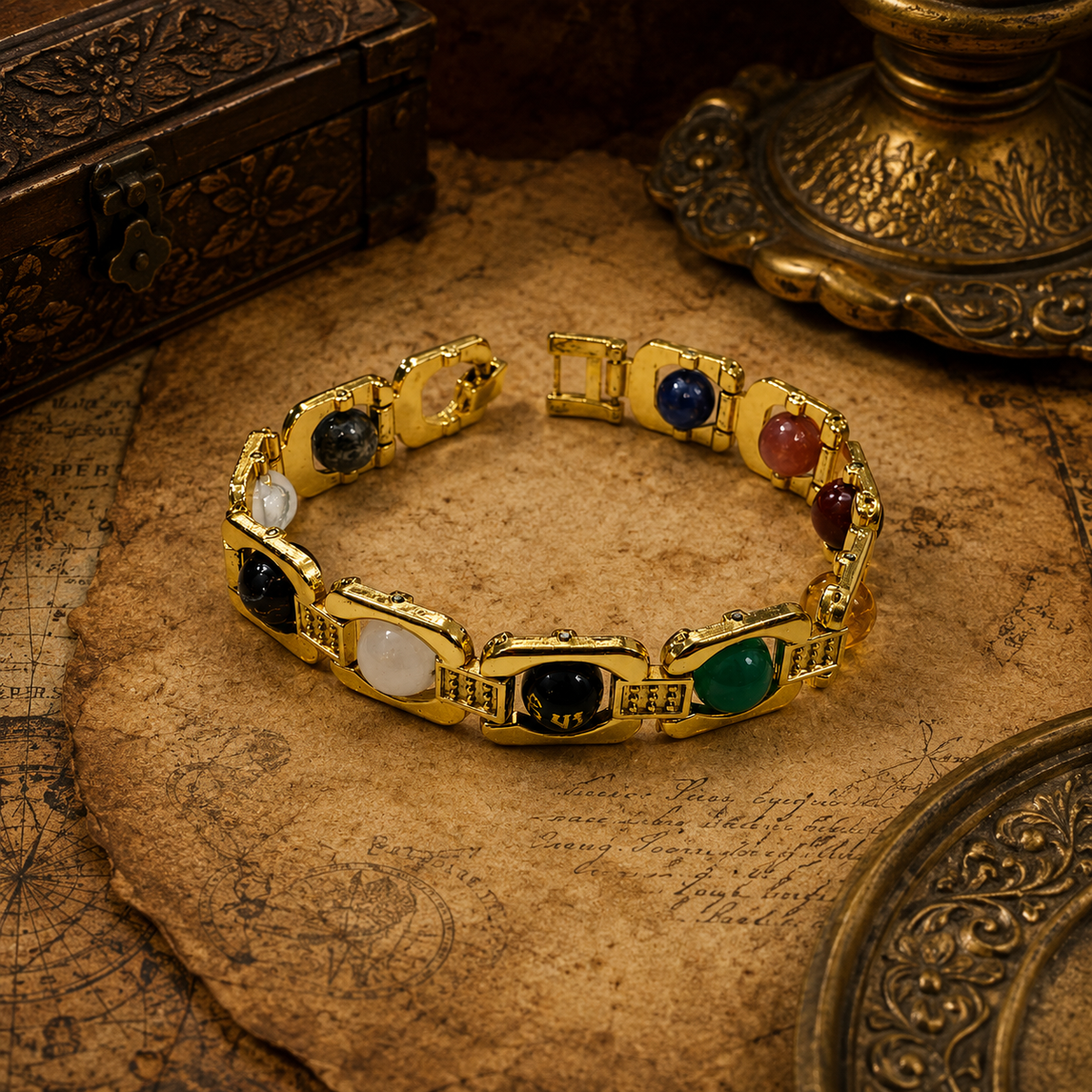 नवग्रह ब्रेसलेट गोल्डन मेटल (Navgrah Bracelet Golden Metal)
