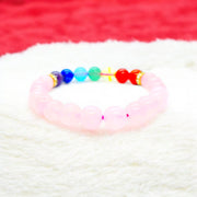 7 चक्र रोज क्वार्टज़ ब्रेसलेट (7 Chakra Rose Quartz Bracelet)