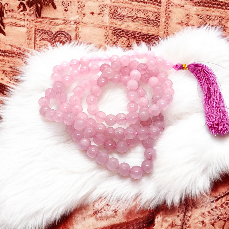 रोज क्वार्ट्ज माला (Rose Quartz Mala)