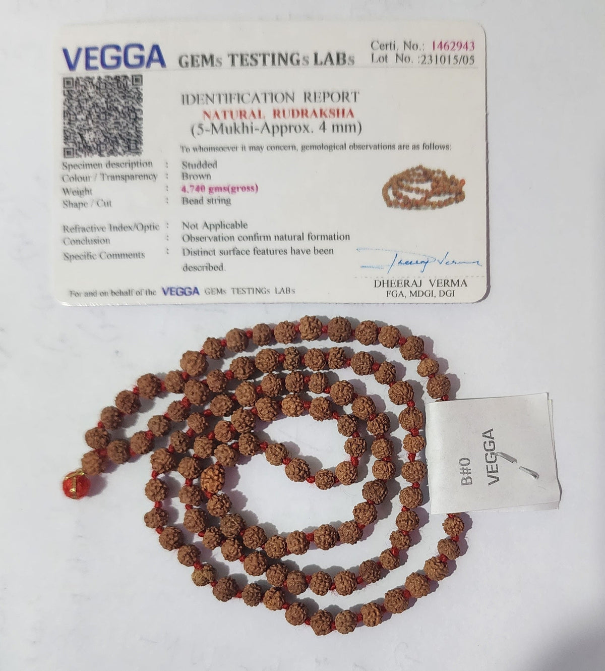5 मुखी रुद्राक्ष की माला [0 Point] (5 Mukhi Rudraksh Mala Premium Quality)