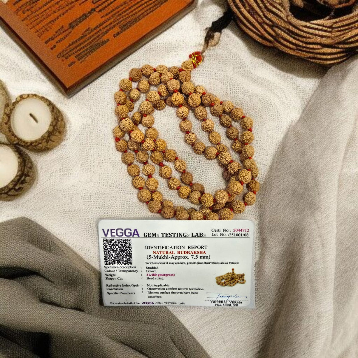 5 मुखी रुद्राक्ष की माला (5 Mukhi Rudraksh Mala Regular Premium Bead)