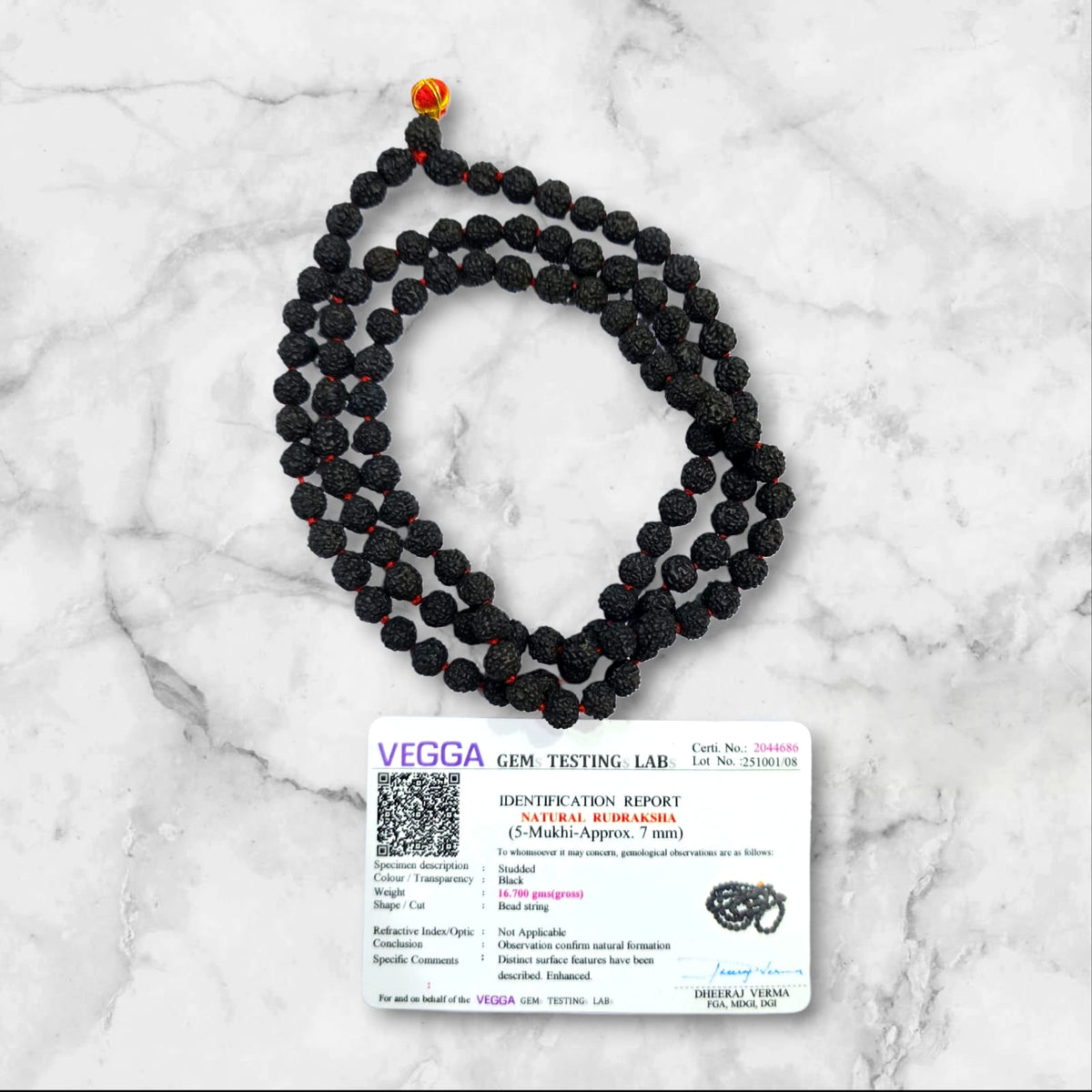 5 मुखी रुद्राक्ष माला (काला दाना) (5 Mukhi Rudraksh Mala Black Bead)