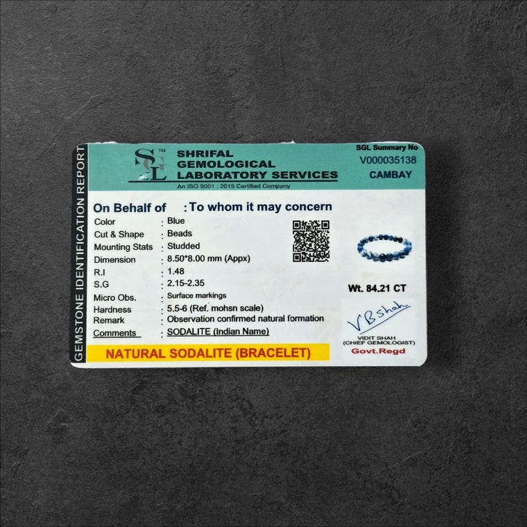 सोडालाइट ब्रेसलेट (Sodalite Bracelet)