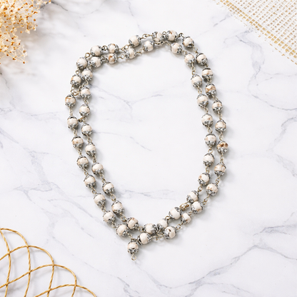 सफ़ेद तुलसी की माला मेटल कैप में (White Tulsi Mala Metal Cap)