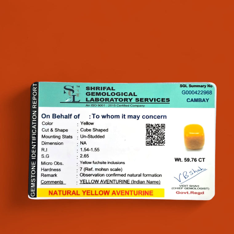 येलो एवेंट्यूरिन टंबल स्टोन (Yellow Aventurine Tumble Stone)